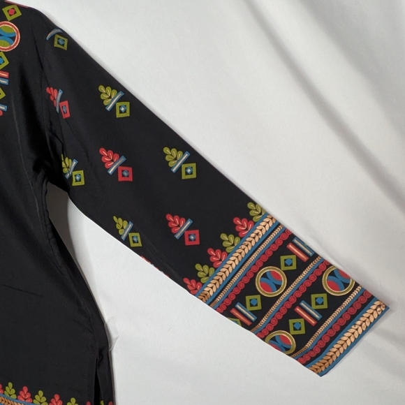 Maple Clothing Black Multicolor Indian Tunic Top - Picture 9 of 16